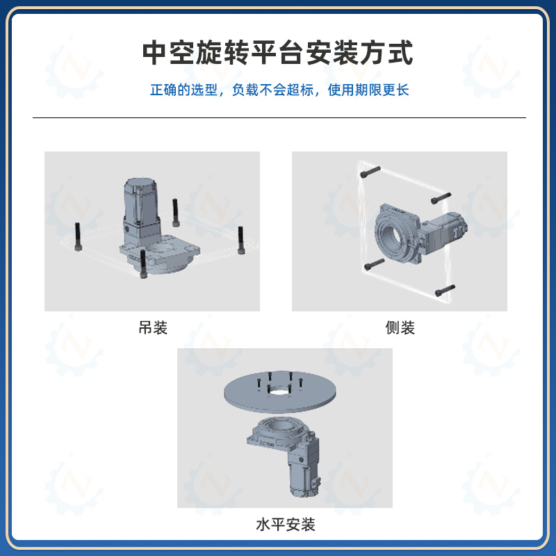 ZBT350 Large Aperture Aluminum Shell Hollow Rotating Platform