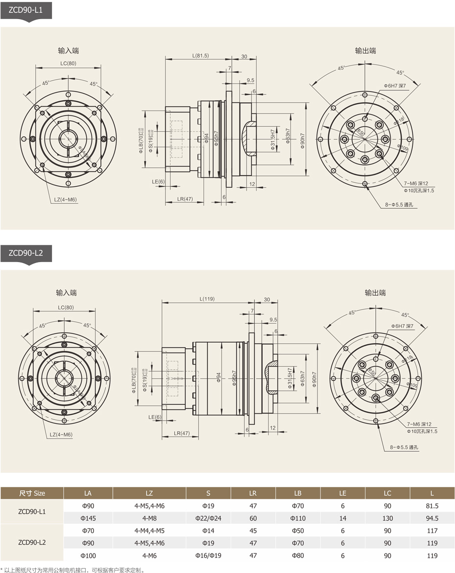 ZCD90盘式精密行星减速机是由卓创精锐厂家供应的外形尺寸.jpg